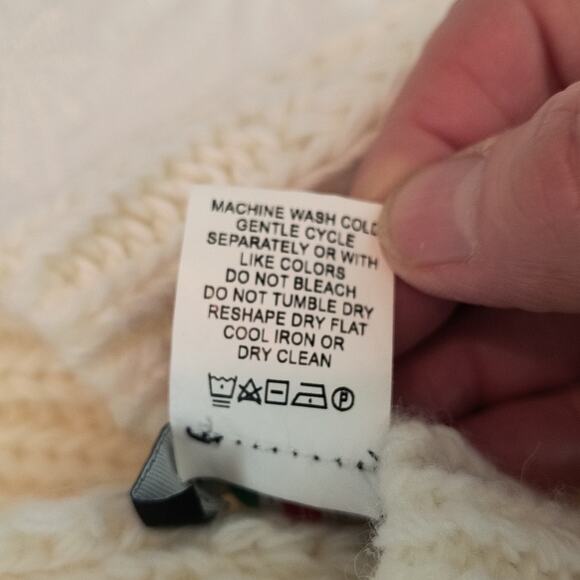 Maison Pholya Beanie Hat Women's OS Cream Wool Blend  Stretch Knit Italian Made - Picture 4 of 8